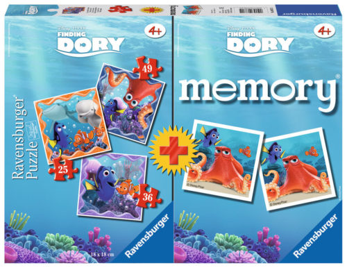FINDING DORY 3 PUZZLES+MEMORY RAVENSBURGER
