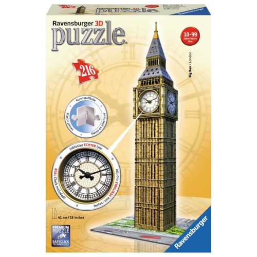 3D PUZZLE 216PCS BIG BEN LONDON WITH REAL CLOCK RAVENSBURGER