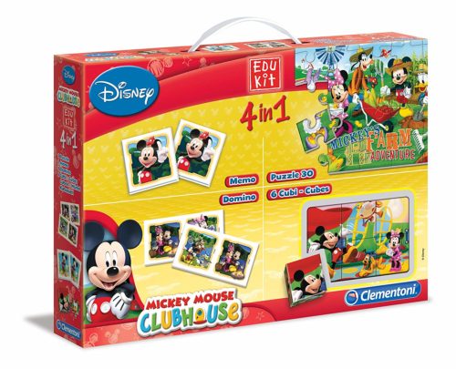 MEMO-PUZZLE-DOMINO-CUBES 4 IN 1 MICKEY MOUSE CLEMENTONI