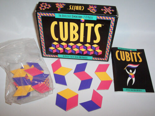 Vintage Cubits The Devilishly Dimensional 2-D Puzzle Game 1994