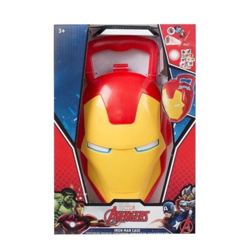 IRON MAN CASE WITH LIGHT UP TORCH AND STICKERS