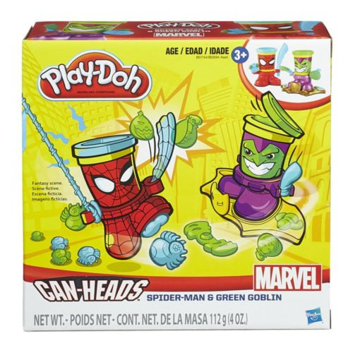 PLAY DOH CAN HEADS MARVEL SPIDER-MAN+GREEN GOBLIN